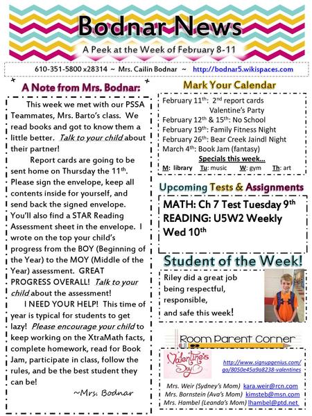 A Peek at the Week of February 8-11 Upcoming Tests & Assignments