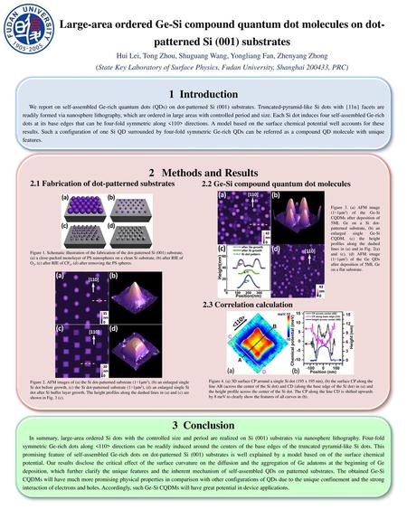 Large-area ordered Ge-Si compound quantum dot molecules on dot-patterned Si (001) substrates Hui Lei, Tong Zhou, Shuguang Wang, Yongliang Fan, Zhenyang.