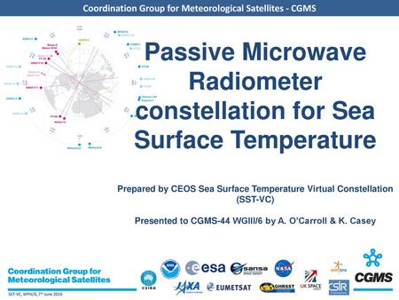 Passive Microwave Radiometer constellation for Sea Surface Temperature Prepared by CEOS Sea Surface Temperature Virtual Constellation (SST-VC) Presented.