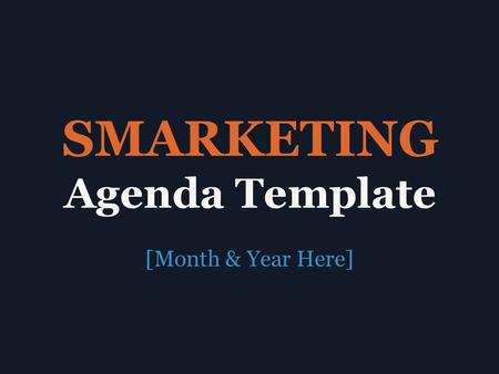 SMARKETING Agenda Template