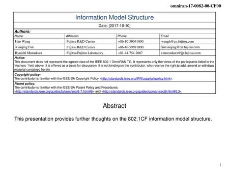 Information Model Structure