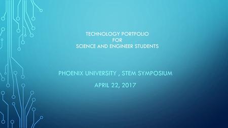 technology portfolio for Science and engineer students