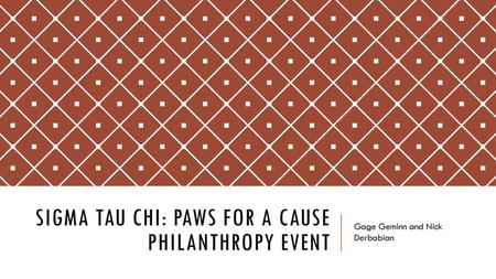 Sigma Tau Chi: Paws for a Cause Philanthropy Event