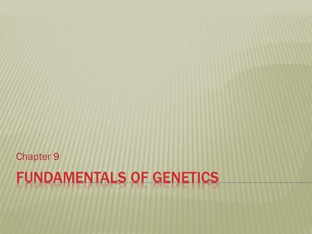 Fundamentals of Genetics