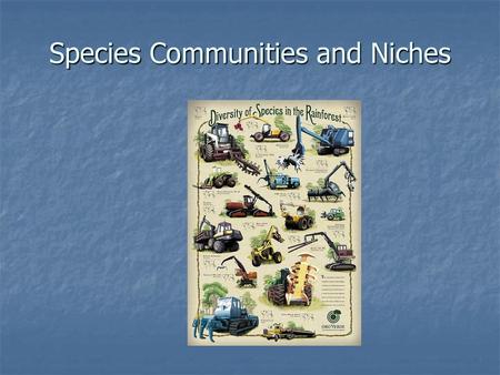 Species Communities and Niches