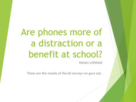 Are phones more of a distraction or a benefit at school?