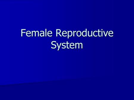 Female Reproductive System