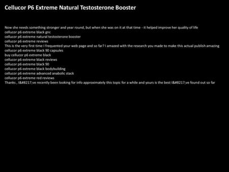 Cellucor P6 Extreme Natural Testosterone Booster