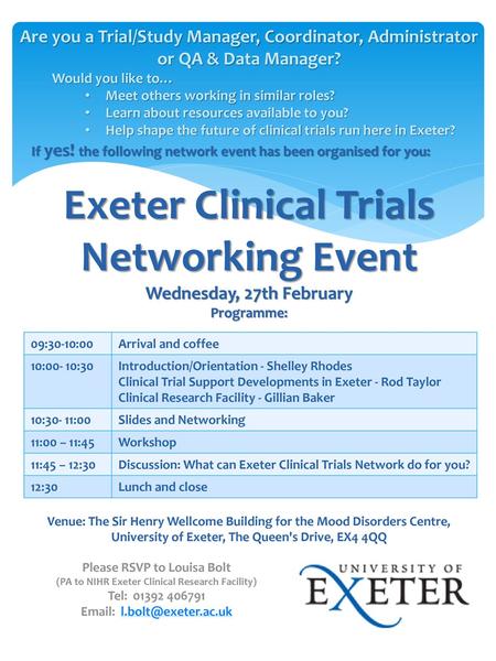 Exeter Clinical Trials Networking Event