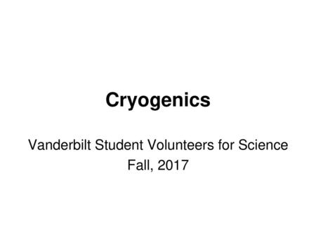 Vanderbilt Student Volunteers for Science Fall, 2017