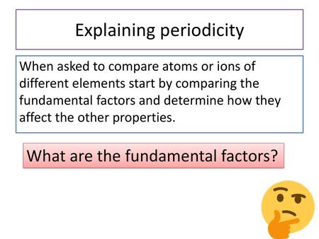 Explaining periodicity