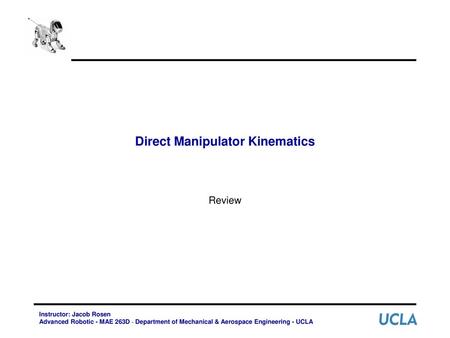 Direct Manipulator Kinematics