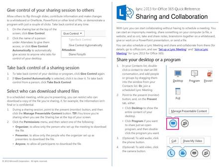 Lync 2013 for Office 365 Quick Reference