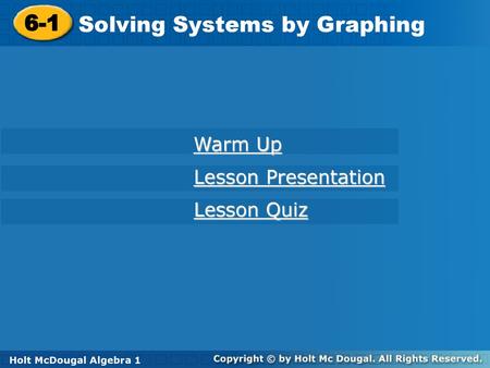 Solving Systems by Graphing