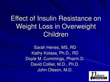 Effect of Insulin Resistance on Weight Loss in Overweight Children