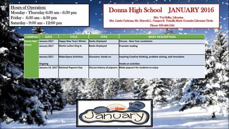 Donna High School JANUARY 2016