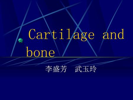 Cartilage and bone 李盛芳 武玉玲.