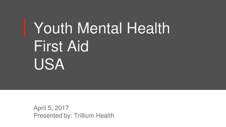 Youth Mental Health First Aid USA