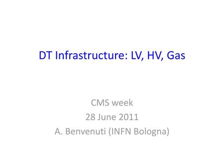 DT Infrastructure: LV, HV, Gas