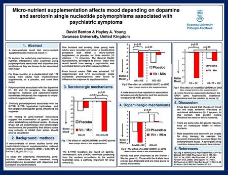 Micro-nutrient supplementation affects mood depending on dopamine