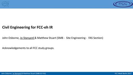 Civil Engineering for FCC-eh IR