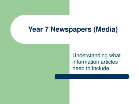 Year 7 Newspapers (Media)