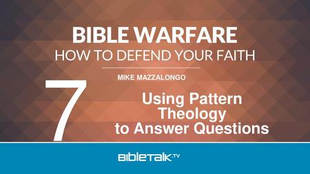 Using Pattern Theology to Answer Questions