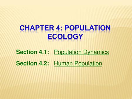 Chapter 4: Population Ecology