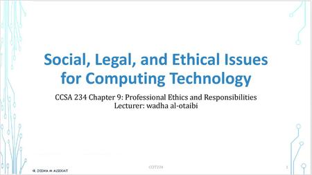 Social, Legal, and Ethical Issues for Computing Technology