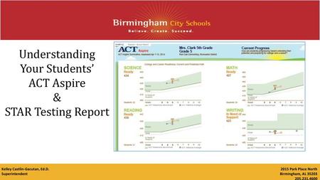 Understanding Your Students’ ACT Aspire & STAR Testing Report.