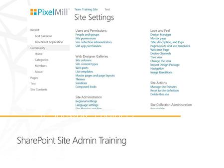 SharePoint Site Admin Training