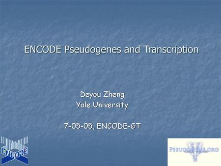 ENCODE Pseudogenes and Transcription