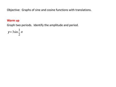 Objective: Graphs of sine and cosine functions with translations.