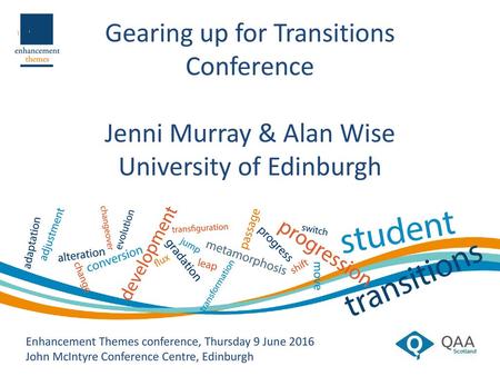 Gearing up for Transitions Conference