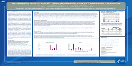 C-672b First report of Group B Streptococcus Isolates with Cross-resistance to Lincosamides, Streptogramin A, and Pleuromutilins in the United States P.