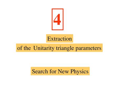 4 Extraction of the Unitarity triangle parameters