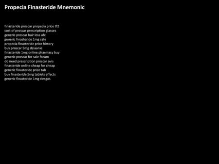 Propecia Finasteride Mnemonic