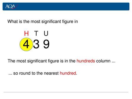 4 3 9 H T U What is the most significant figure in