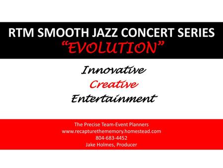 RTM SMOOTH JAZZ CONCERT SERIES “EVOLUTION”