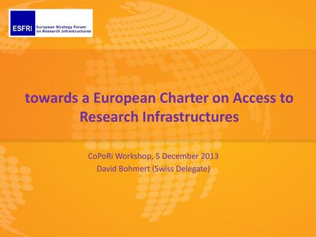 towards a European Charter on Access to Research Infrastructures