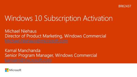 Windows 10 Subscription Activation