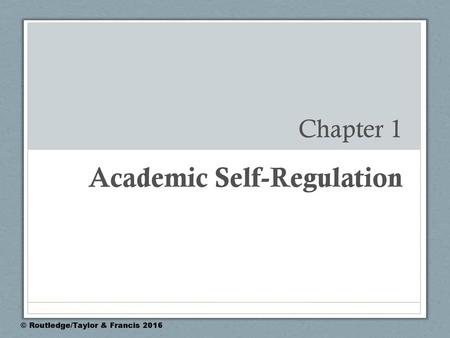 Academic Self-Regulation