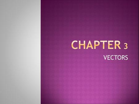 Chapter 3 VECTORS.