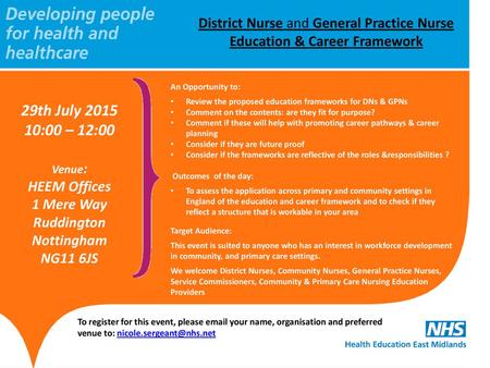 District Nurse and General Practice Nurse Education & Career Framework