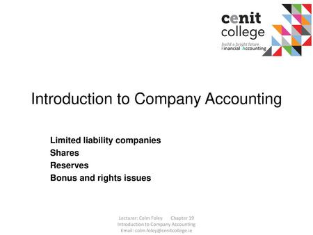 Introduction to Company Accounting