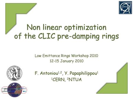 Non linear optimization of the CLIC pre-damping rings