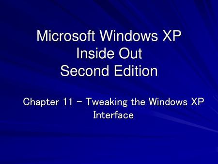 Microsoft Windows XP Inside Out Second Edition