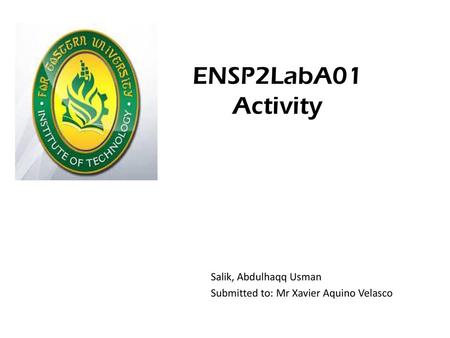 ENSP2LabA01 Activity Salik, Abdulhaqq Usman Submitted to: Mr Xavier Aquino Velasco.