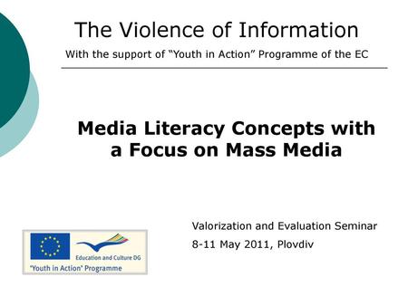 Media Literacy Concepts with a Focus on Mass Media