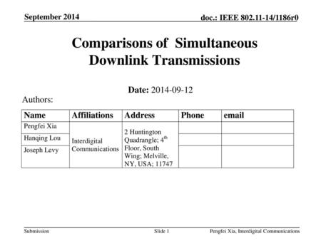 Comparisons of Simultaneous Downlink Transmissions